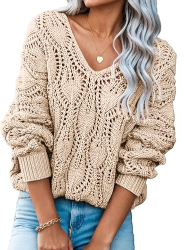 Dokotoo Women's Sweaters Long Sleeve V Neck...