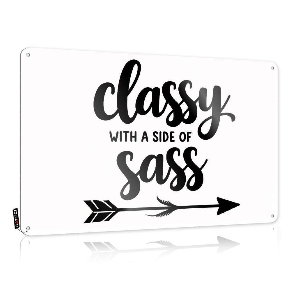 Fzfn Colour Cool Wall Art Decor Funny Classy With A Side Of Sass. For Tavern - Country Customizable(20X30cm)