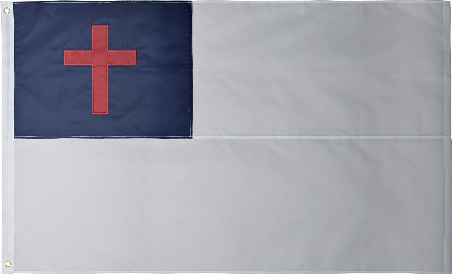 Christian Flag 3' x 5' Ft 210D Nylon Premium Outdoor Embroidered Flag