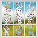 AYSOW 194 pièces Autocollants de fenêtre de pâques, Autocollants en PVC Auto-adhésifs sans résidu de Colle réutilisables, Ensemble d'images de décoration de pâques Comprenant Un Lapin de pâques des-B