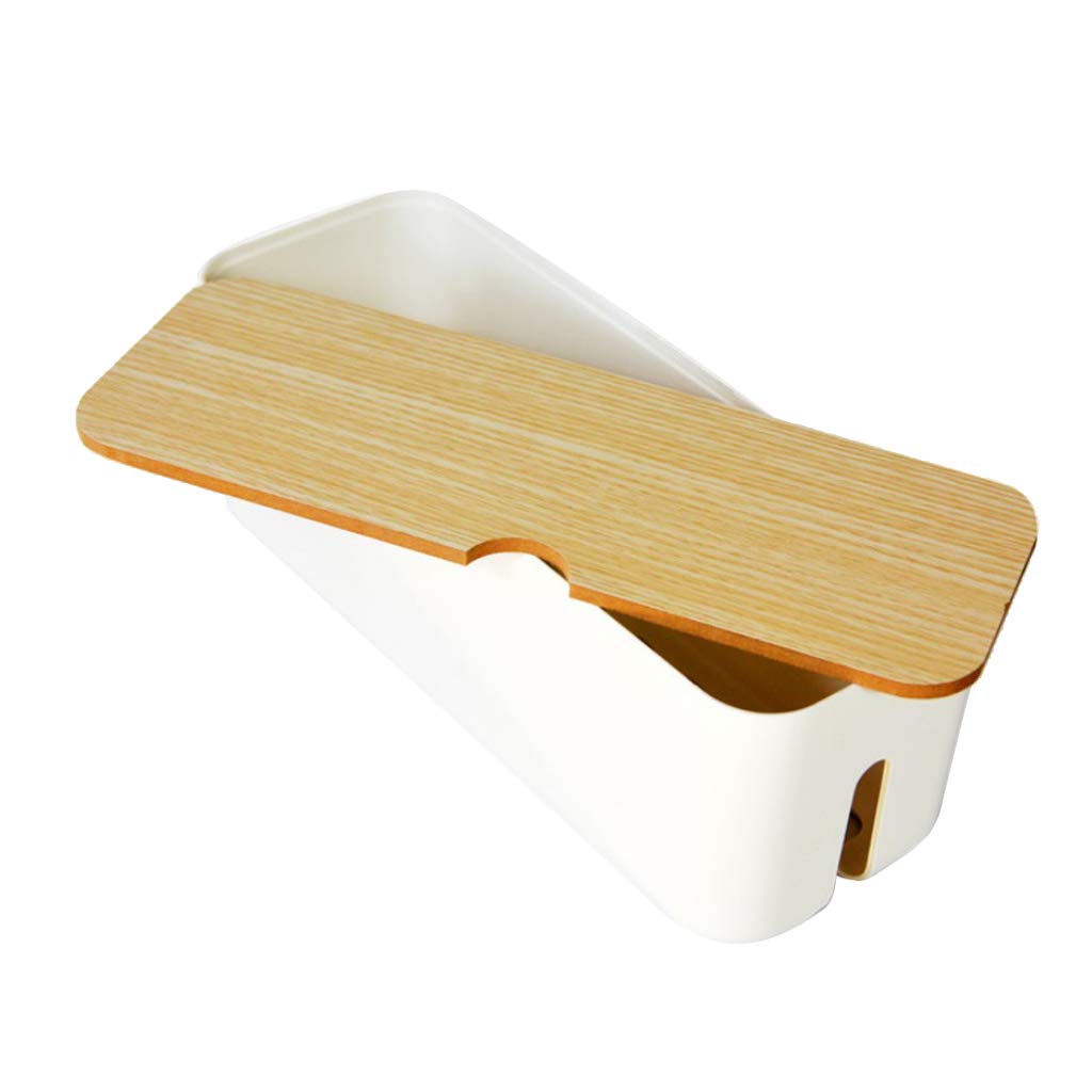WOVEBIUS Cable Wire Management Box Charger Hide Tidy Cover Tray Organizer White