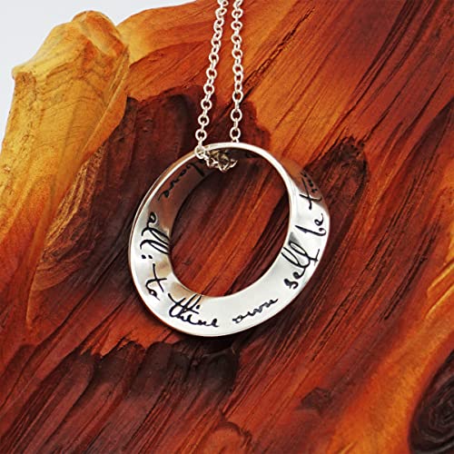 Sobriety Gifts for Women | Sterling Silver Recovery Necklace 18” Length with Engraved Infinite Mobius Pendant | One Day at a Time | To Thine Own Self be True | Let Go and Let God2