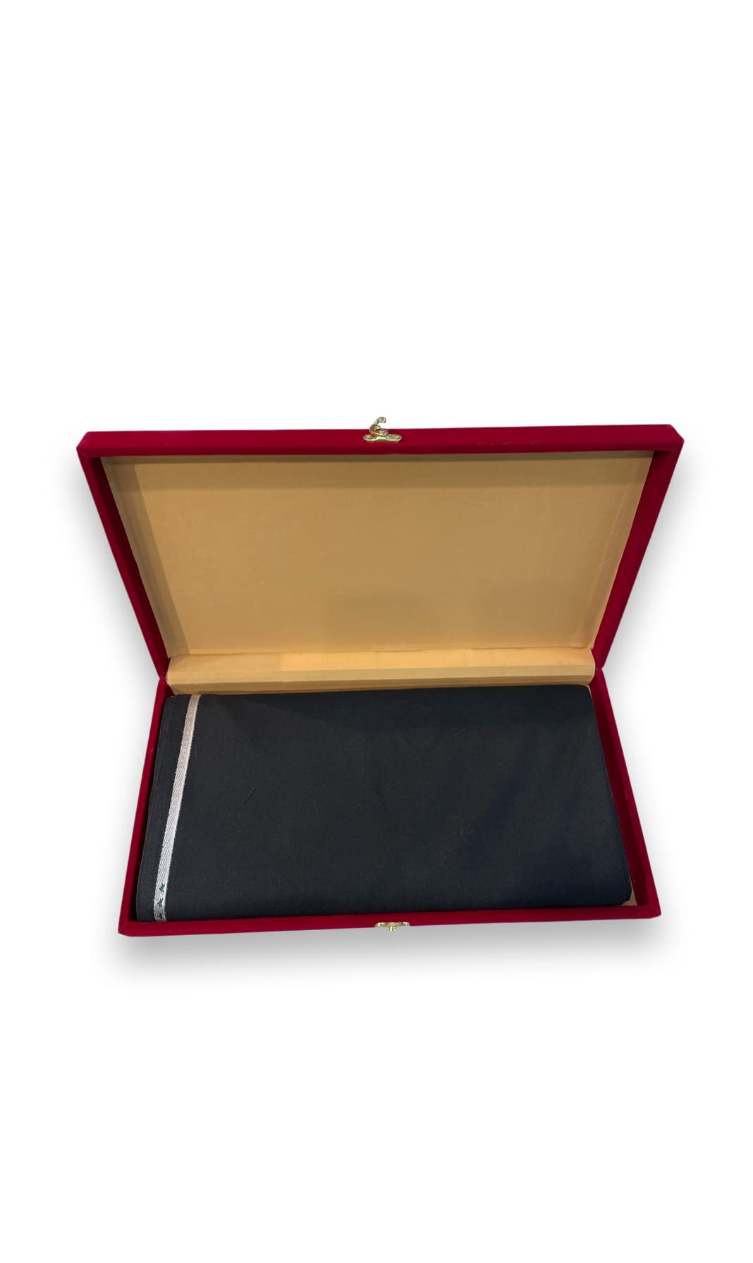 Mens Suit Fabric Box (3 Meters, All Weather fabric, Premium Fabric, Attractive Velvet Box) (BLACK)