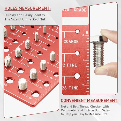 Caikvwen LIANGUI00001 Thread Checker, Professional Nut And Bolt Thread Checker With 28 Sizes, Premium14 Metric & 14 Standard Identibolt, Accurate Thread Gauge thumb #3