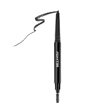 BELLAVITA Brow Boss Eyebrow Pencil | Ultra-Fine Precision Tip | Built-In Spoolie | Smudge-Proof & Buildable Formula | Clean Beauty | Black Coffee| 0.04g