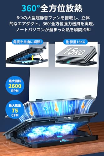 Kungix ノートPC冷却パッド 6ファンモデル