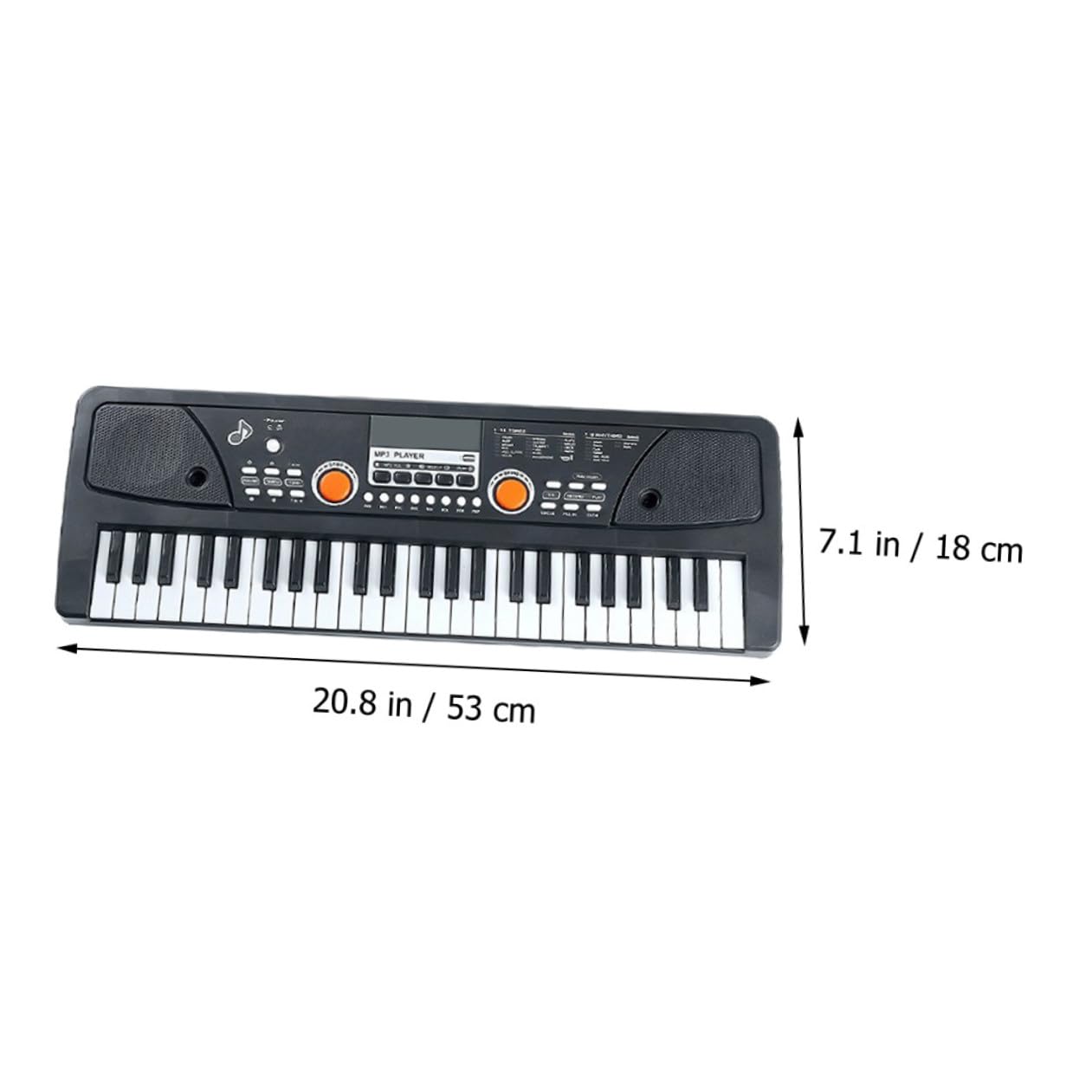 ERINGOGO Tastiera Elettronica per Bambini 49 Tasti Nero con Microfono Giocattolo Musicale Multifunzionale in Plastica per Apprendimento e Divertimento Natalizio