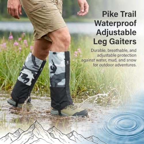 Image of GUSTAVE Adjustable Waterproof Leg Gaiters for Men Women Compatible with Lightweight Hiking Boot Gators Delivering Breathable Gear for mud Snow Mosquito Protection and Reliable Travel in Terrain