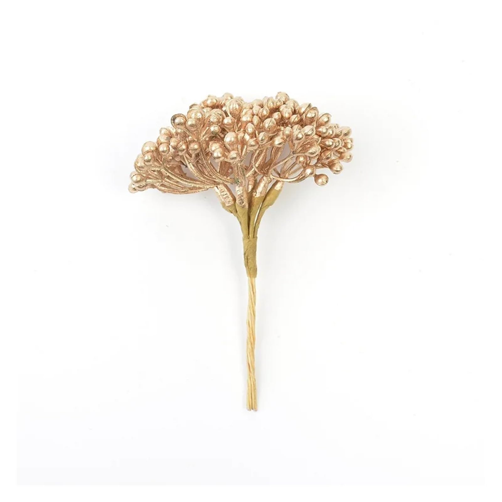 IESUTA6pcs/lot Artificial Flowers Berry Stamens Wedding Home Party Christmas Decorations DIY Bouquet Desktop Decoration Scrapbooking (Color : Gold)