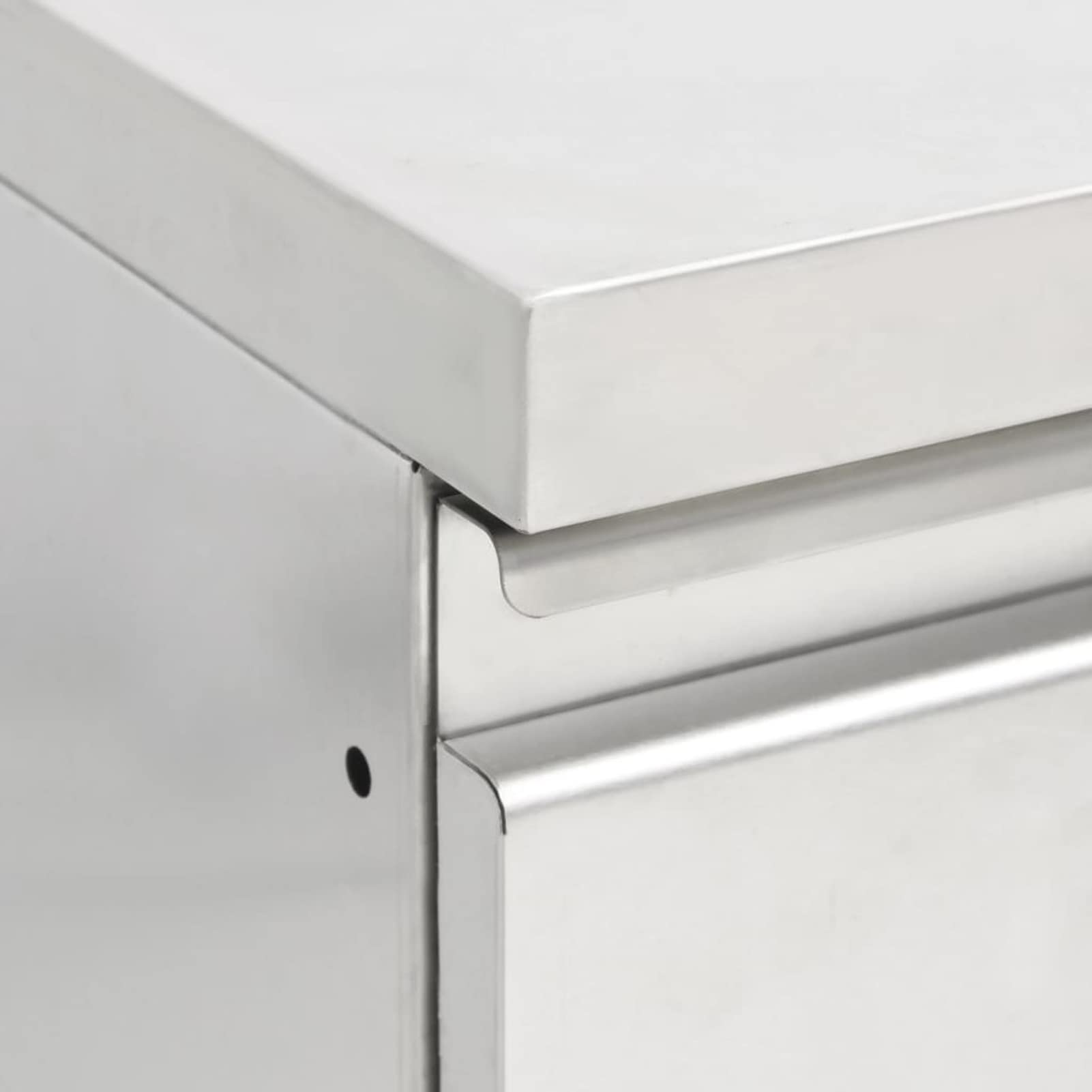 Homgoday Armadietto da cucina commerciale con 2 cassetti in acciaio inox, armadio con 2 cassetti, armadio da cucina per sala da pranzo, soggiorno, ristorante, hotel