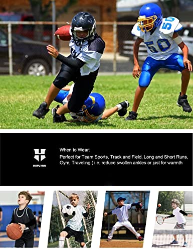 Hoplynn Youth Boy’s Compression Shirts, Long Sleeve Quick Dry Cold Weather Gear Undershirts For Kid’s Athletic Sports Football Basketball-2 Black / 2 Black (Gray Line)-M #TOP6