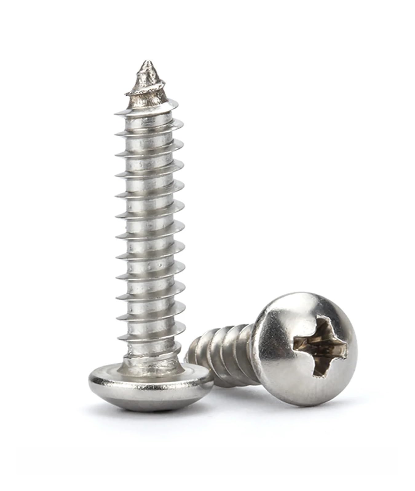 Tornillos Tornillos autorroscantes Tornillo de ace Tornillos autorroscantes con cabeza plana y ranura en M2 M2.2 M2.5 Tornillos autorroscantes de cabeza redonda de acero inoxidable 304(M2x4mm 50pcs)