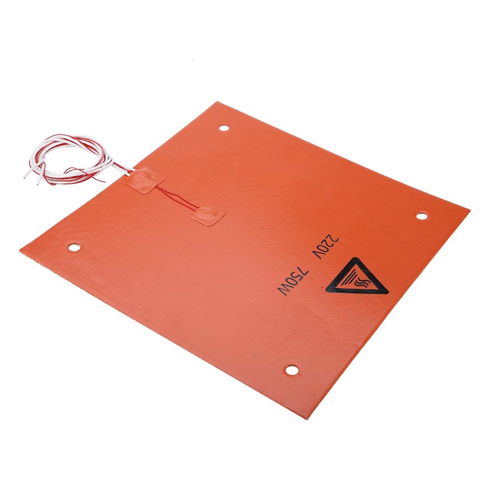 Silikon Heizmatte 310x310mm,220V 750W Hochtemperatur Silikon Heizbettbauplatte,33D Drucker Teile Heizkissen,Heiß Beheizte Bett Heizkissen,Orange