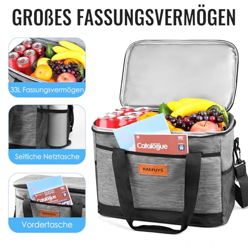 Kühltasche Faltbar 33L+14h Kühlung Groß Kühlbox Thermoisoliert Lunch Tasche – Ansicht 4