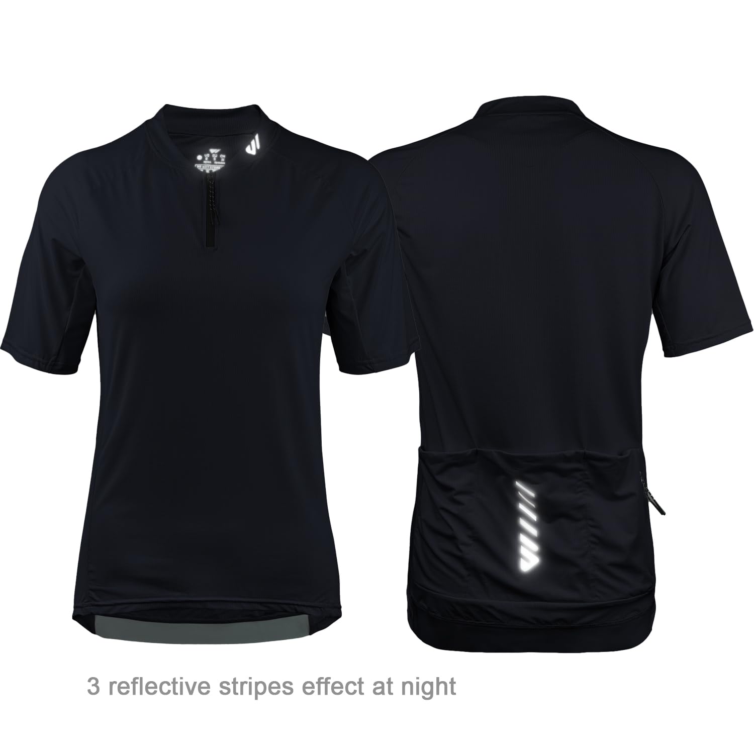 Wulibike Radtrikot Damen Halbe ReißVerschluss Fahrradshirt Mountainbike Fahrradtrikot Atmungsaktiv Rennrad Trikot Kurze äRmel Frauen Fahrrad Shirt 4 Tasche