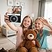 fceoul Digitalkamera 2-Zoll-LCD 180°- Fotokamera,Vlogging-Fotogerät Kompaktkamera mit 5X Digitalzoom,32-GB-Micro-Spe... für Jugendliche, Studenten und Anfänger,Schwarz