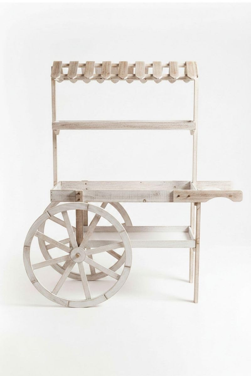Regalos Miguel - Carritos Candy Bar - Carrito Candy Bar Madera Strawberry Envejecido - Madera Natural
