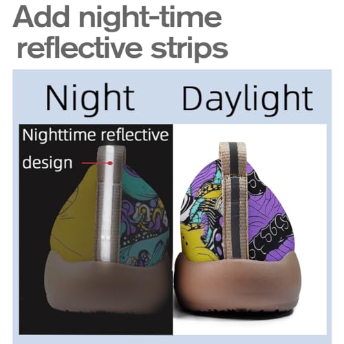 Women's Walking Shoes Art Painted Slip On Loafers Lightweight Breathable Knitted Travel Sneakers4