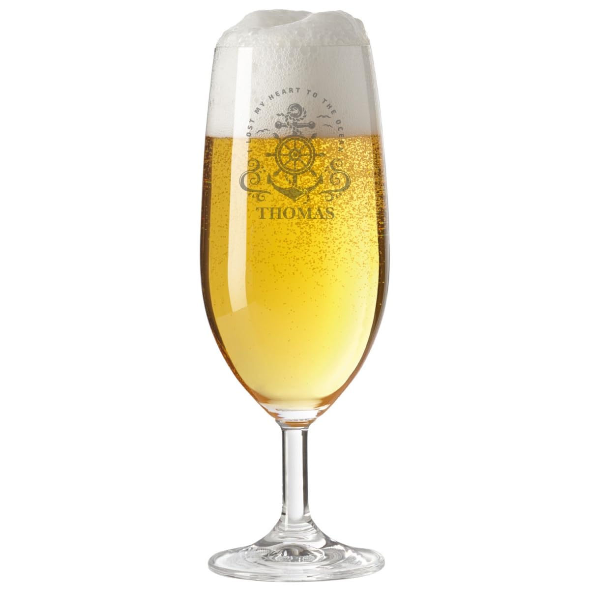 Bicchiere Birra Leonardo Inciso - Regalo Per Papà 280ml Tulipano