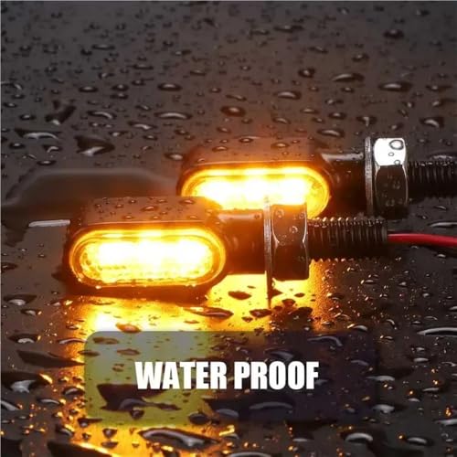 Intermitentes moto para rutas nocturnas luces traseras de parada color ámbar 2 uds 5