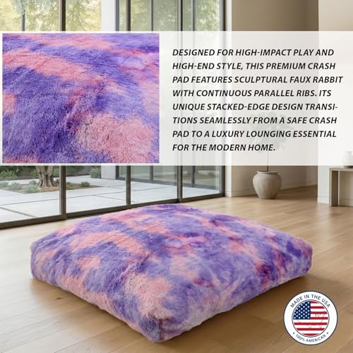 Image of Matini Home Crash Pad - Sensory Pad with Cover Foam Blocks for Kids and Adults, Ideal Gymnastics Equipment to Jump, Play or Relax - Tie Dye 60 inch X 60 inch