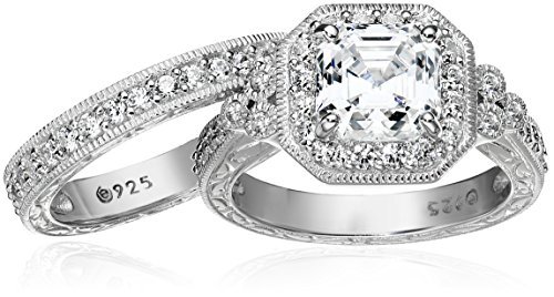Amazon-Collection-Platinum-or-Gold-Plated-Sterling-Silver-Antique-Ring-set-with-Asscher-Cut-Infinite-Elements-Cubic-Zirconia