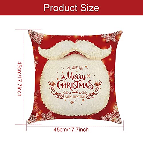 Abnaok Set di 4 federe per cuscino natalizio, 45 x...