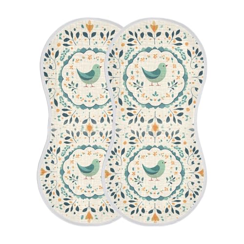 Baby Burp Cloths, Soft Absorbent Burping Cloths for Babies, Cotton Milk Spit Up Rags, Large Size for Newborns, Baby Boys and Girls (Islamic Vector Pattern)2
