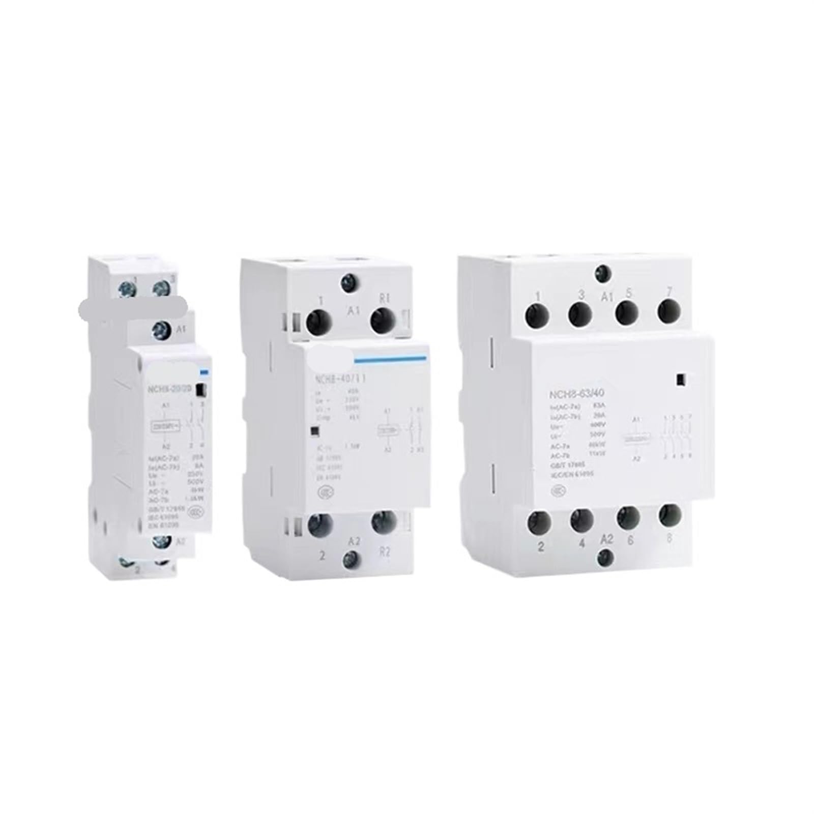 Contacteur modulaire domestique NCH8-25 silencieux rail DIN 2NC