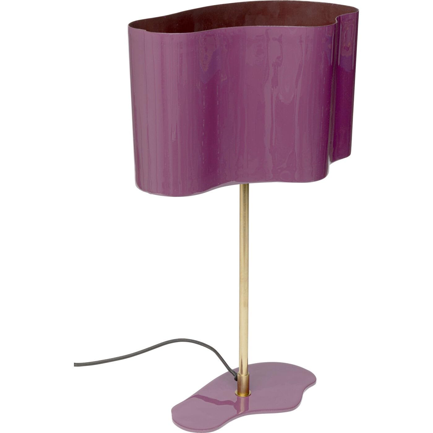 Kare Design Tischlampe Cloudy Oval Pflaume, 49cm Höhe, Violett, Lila, Edelstahl, Moderne Tischleuchte, Büro, Wohnzimmer, keine Leuchtmittel inklusive, 49x30x17 cm (HxBxT)