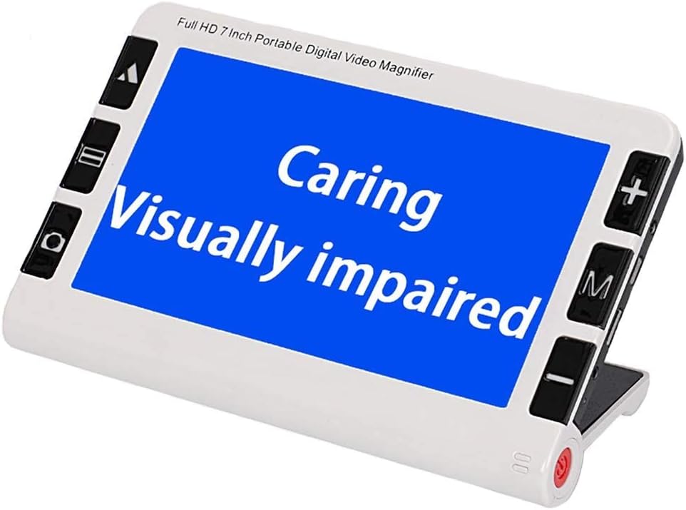 7.0 Inch Digital Magnifier Aid, 2X-32X Zoom, AV HDMI USB Output, 19 Color Modes, 500W Dual Cameras, for Low Vision People Reading, Writing