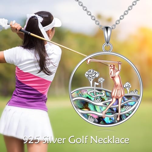 TIGER RIDER Sports Necklace for Women Sterling Silver Golf Soccer Heart Baseball Pendant Necklace Jewelry Gifts Birthday Holiday Gifts for Men Player Sports Fan2