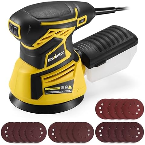 Enventor 350W Random Orbital Sander with Sandpapers Cover