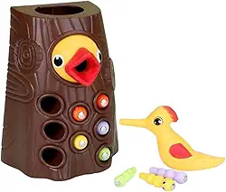 Brinquedo Montessori de Alimentar o Pássaro – Brinquedo Educativo Interativo com Minhocas Magnéticas