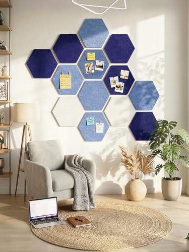 Tableau d'affichage en feutre hexagonal modulable de 30x26 cm pour notes et mémos