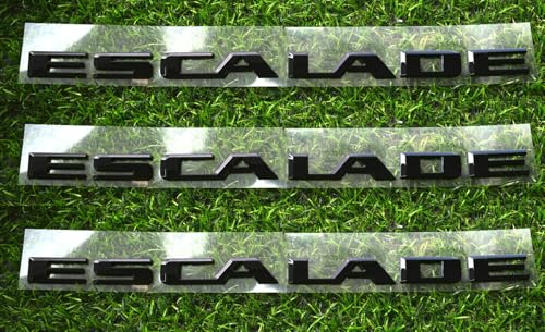Image of 3pcs Escalade 3D Badge Letter Nameplate Sticker Replacement for 15-22 Escalade Rear Liftgate Nameplate Emblem (Black)