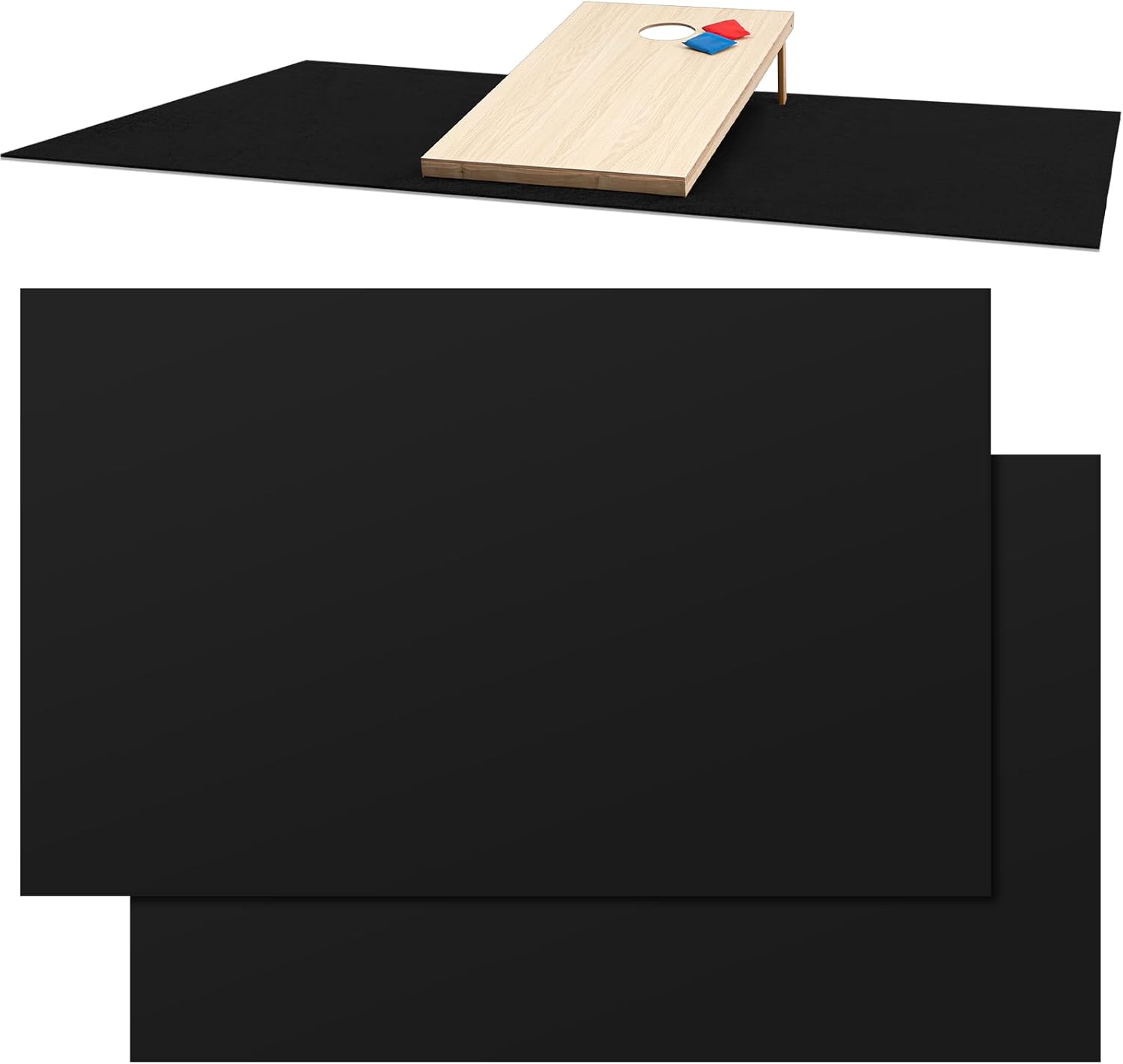 Silipull 2 Pcs Cornhole Mats 60 x 96 Professional Cornhole Pitch Pads Board Pad from Slipping Mats for Under The Boards Keep Tossing Bags Clean and Secure Footing
