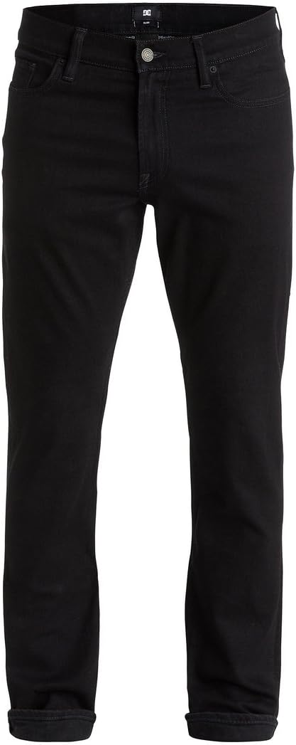 DC Mens 2015 Worker Slim 32" Denim Pants Sz. 36 Black Black Rise