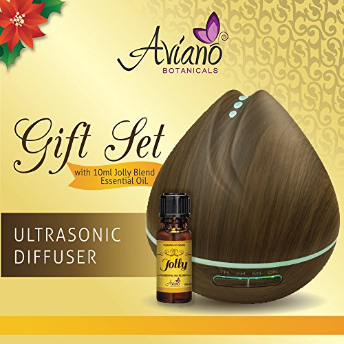 Aviano Ultrasonic Essential Oil Diffuser - For Small And Large Rooms - Humidifier And Scent Generator For Aromatherapy - Essential Oil Included With Uplifting Aroma For Home Or Work #TOP1