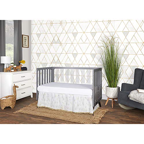 Image of Evolur Acrylic Millennium 4 in 1 Convertible Crib Toddler Rail I Easily Coverts to Toddler Bed & I Acrylic Slats, Pebble Grey (702AC-PG)