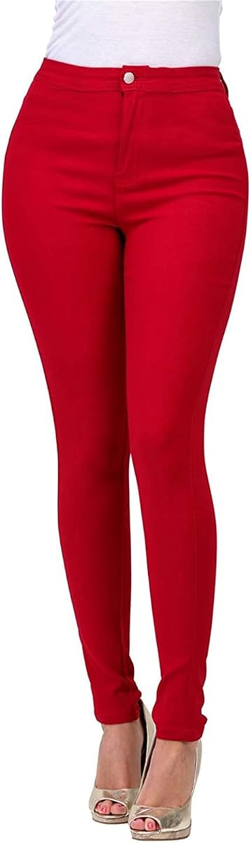 Pantalones vaqueros ajustados de cintura alta para mujer, pantalones de mezclilla elásticos con levantamiento de glúteos, pantalones de lápiz adelgazantes elásticos