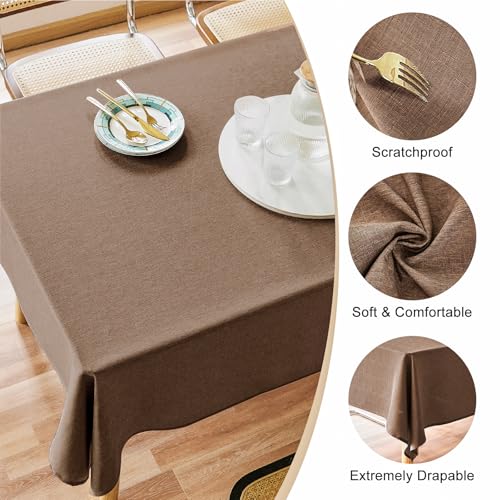 Image of AUSSPVOCT Textured Table Cloth Rectangle 60x84 Inch for Home Kitchen Decor