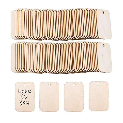 100 fette di legno esagonali, 30 mm, non rifinite, per progetti fai da te, etichette regalo, pittura, scrittura, oggetti di scena fotografici e decorazioni