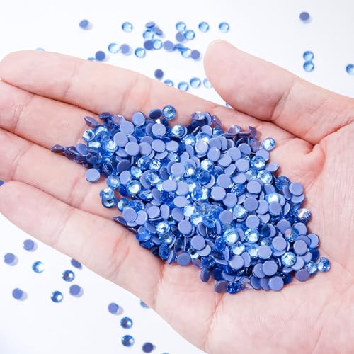 Image of Hotfix Rhinestones Bulk, 14400PCS Light Blue Hot Fix Rhinestones for Clothes DIY Decoration Crafts, Light Blue, SS20, 4.6-4.8mm