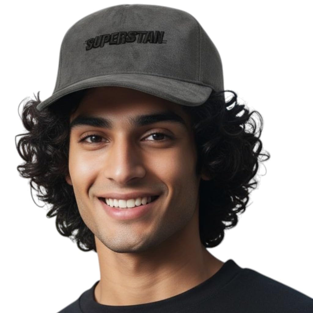 Suede Dark Grey Baseball Cap with 3D Embroidery for Men and Women