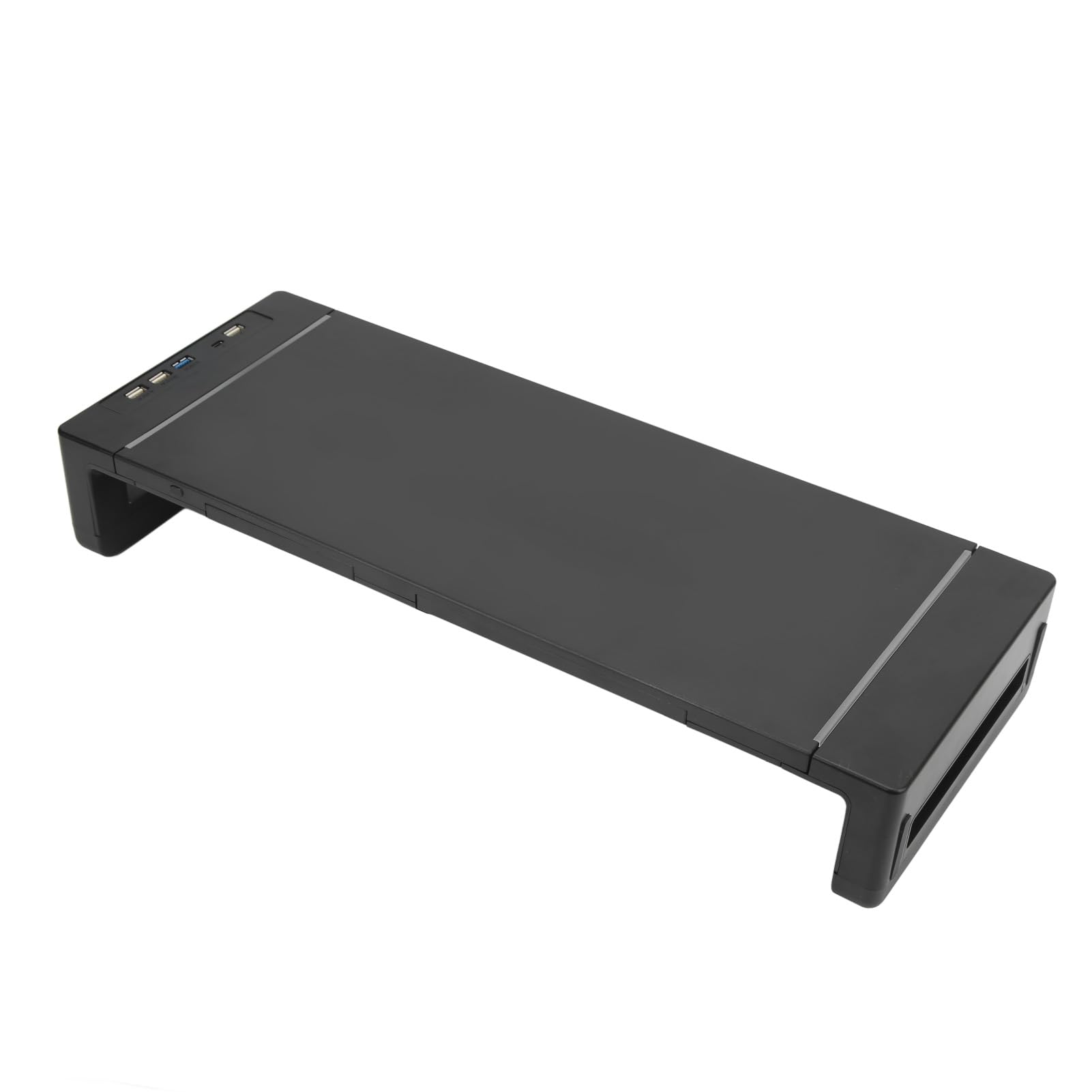 Supporto per Monitor per Computer, Supporto per Monitor Regolabile in Altezza a 3 Livelli, Organizer da Scrivania Pieghevole con Cassetto Portaoggetti Supporto per Telefono per