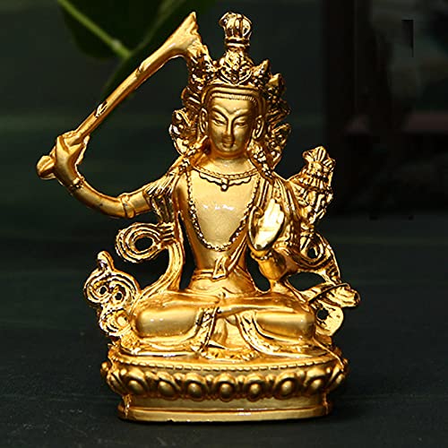 YTOOZ Tibetan Buddhist Supplies Manjushri Bodhisattva's Small Statue Imitates Nepal's Gilded Gilt Tantric Buddha Statue Novelty Gift
