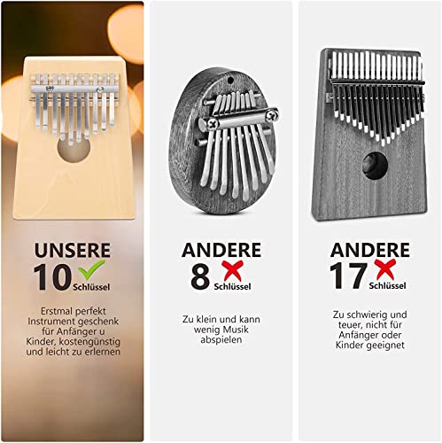 Kalimba Instrument 10 clés pour enfants, piano pour le pouce Kalimba instrument musical pour adulte débutant, thumb… - Les Beatles, Paul McCartney, John Lennon, RIngo Starr, George Harrison Kalimba Instrument 10 clés pour enfants, piano pour le pouce Kalimba instrument musical pour adulte débutant, thumb… – Image 3