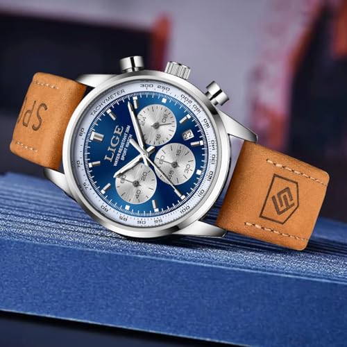 Image of LIGE Mens Roulette Wheel Watches Casino Themed Quartz Analog Watch 3ATM Waterproof Glowing Man Wrist Watches