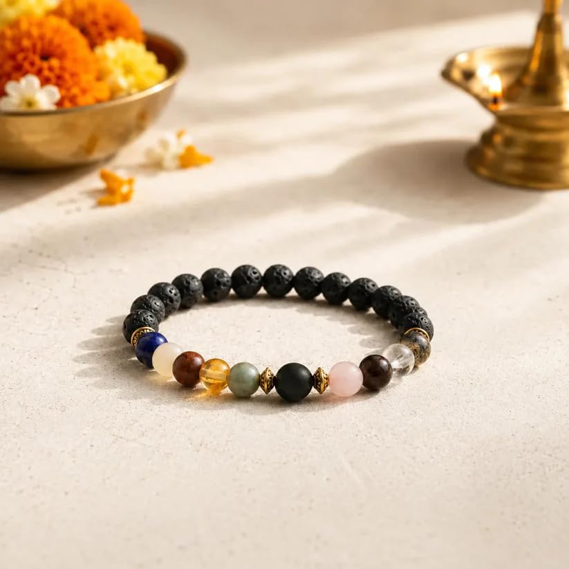 Image of Beaded Bracelet for Men & Women | Stretchable Handmade Prayer Meditation Yoga Wrist Bracelet | Stylish Everyday Wear | Free Size